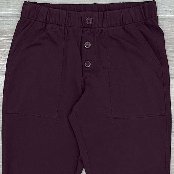 Sundays Mid-Rise Brynn Boxer Button Detail Relaxed Jogger Pants in Berry Size 1 - Picture 6 of 15